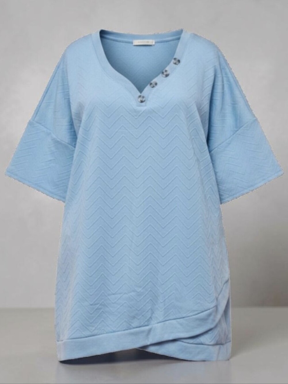 New York Laundry | Plus Size Chevron Embossed Textured Casual Blouse